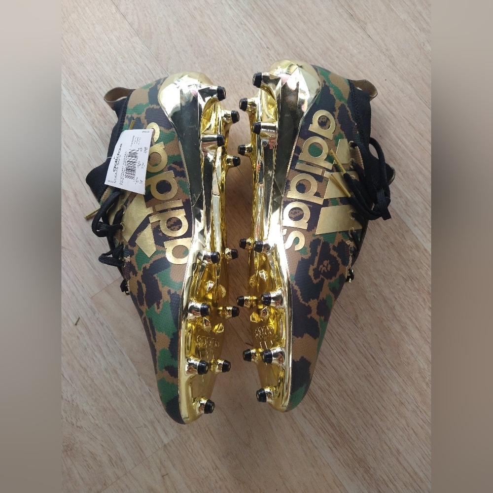 Bape Adidas Football Cleats Green/Gold Camo - Picture 2 of 5